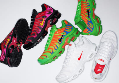 Donderdag dropt de Supreme x Nike Air Max Plus collab in drie colorways