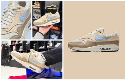 Twinnen maar Scoor nu de Nike Air Max 1 Essential Khaki Psychic Blue voor het hele gezin