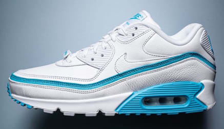 First Look: De UNDEFEATED x Nike Air Max 90 "White Blue Fury"