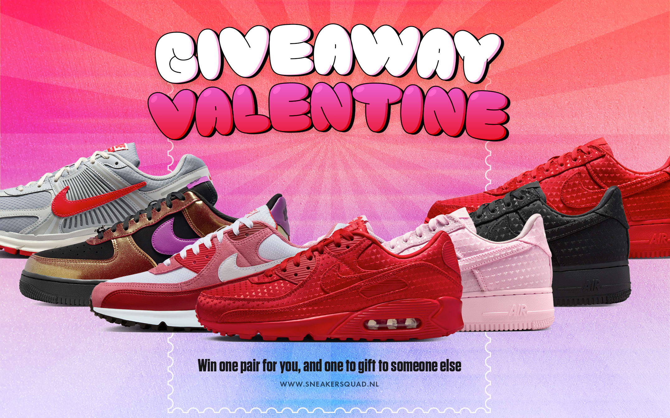 Valentijnsactie van Sneaker Squad win jouw favoriete sneakers en verras iemand