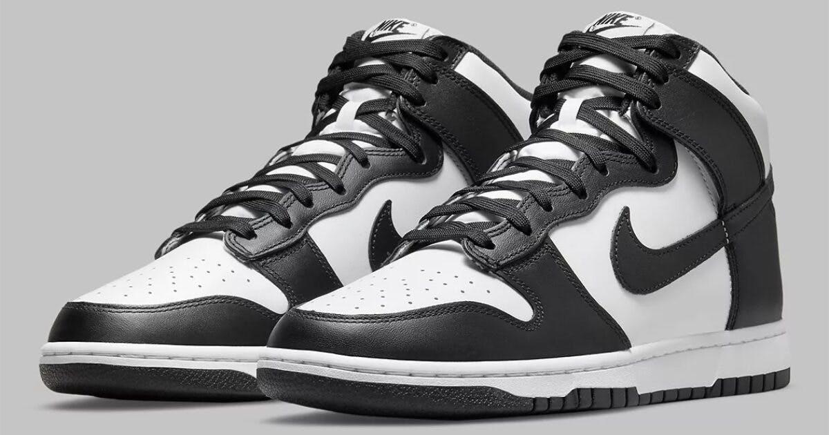 nike dunk retro high black white