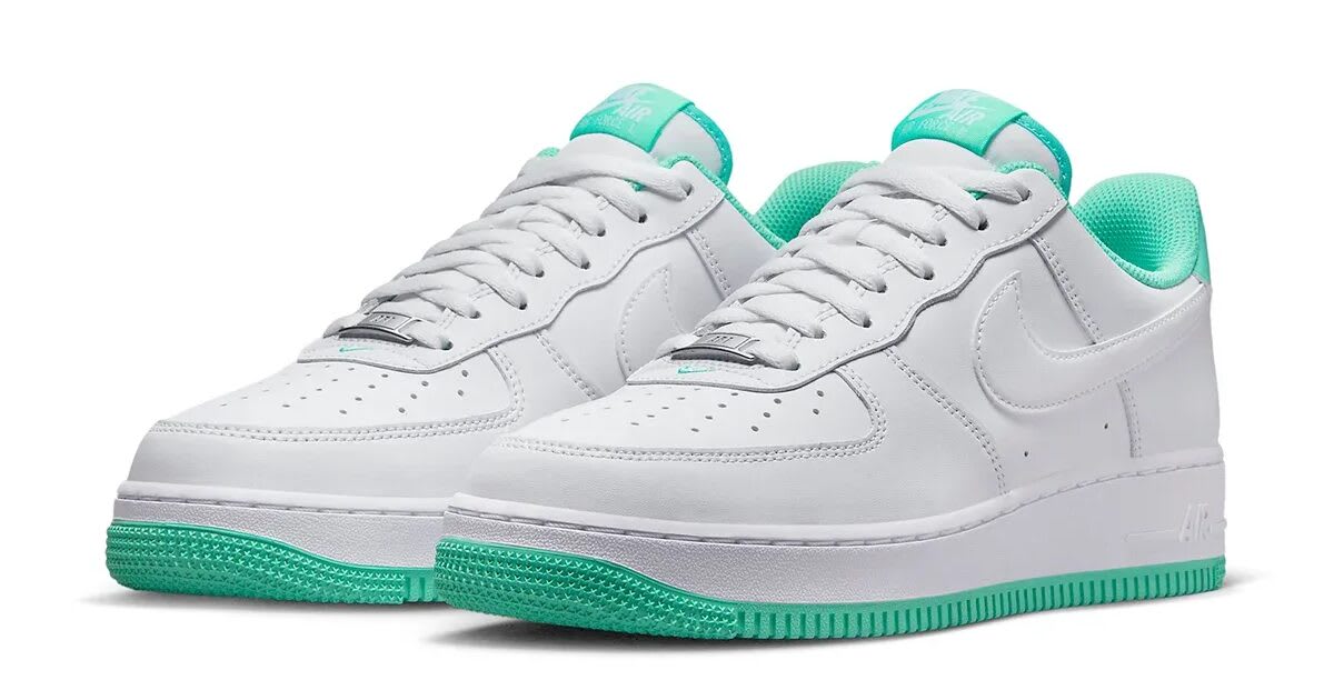 nike air force 1 mint green swoosh