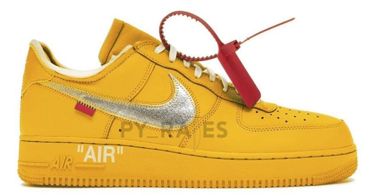 nike air force 1 x off white university gold