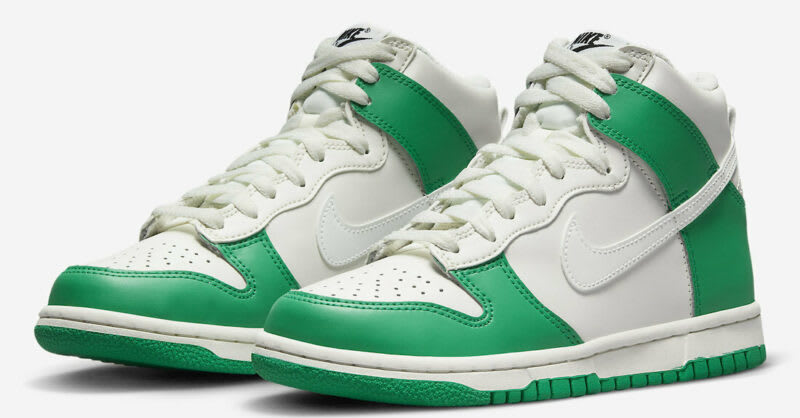 green and white nike dunk high