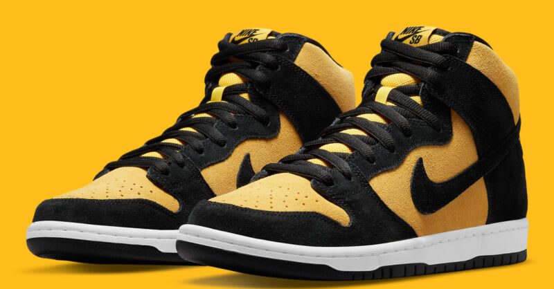 sb dunk high pro maize and black