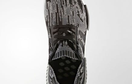 Aankomende release: Adidas NMD R1 Primeknit Glitch Camo Black Grey