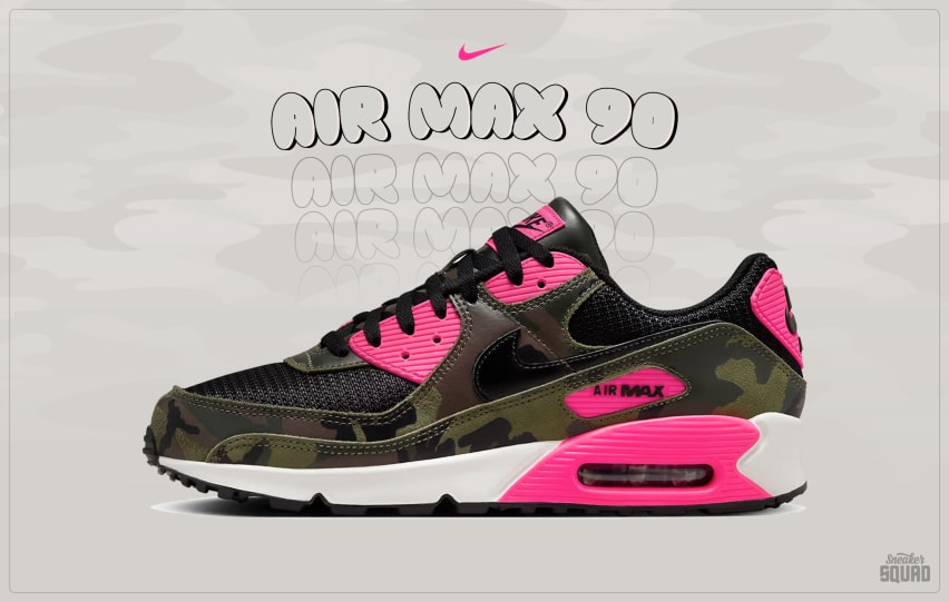 Nike air max 90 camo pack hyper pink if1721 300 sneaker squad