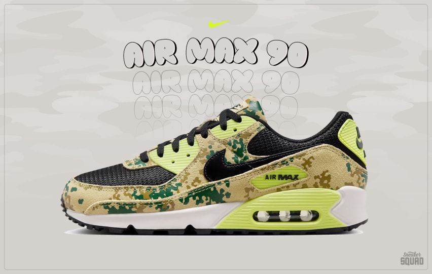 Nike air max 90 camo pack light lemon twist if1721 700 sneaker squad