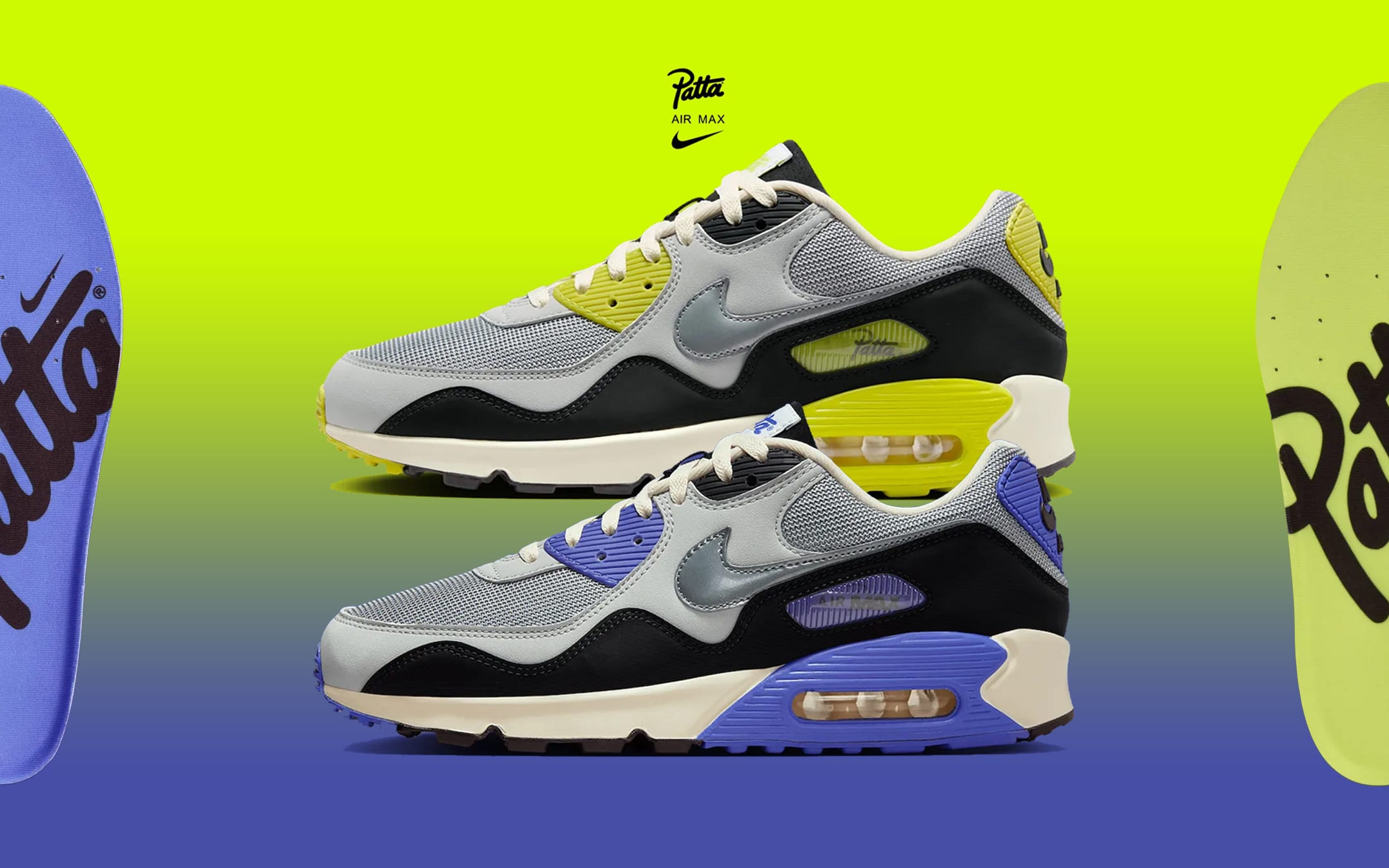 Patta x nike air max 90 waves sapphire en cyber