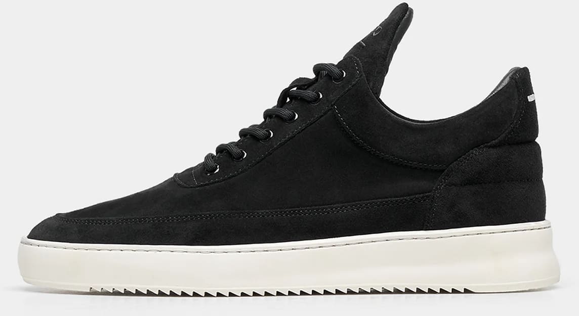 Filling Pieces Low Top Suede Organic Black