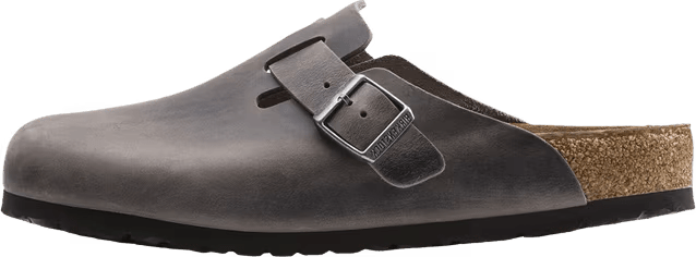 Birkenstock Boston Soft Footbed Oiled Leather Iron Grey