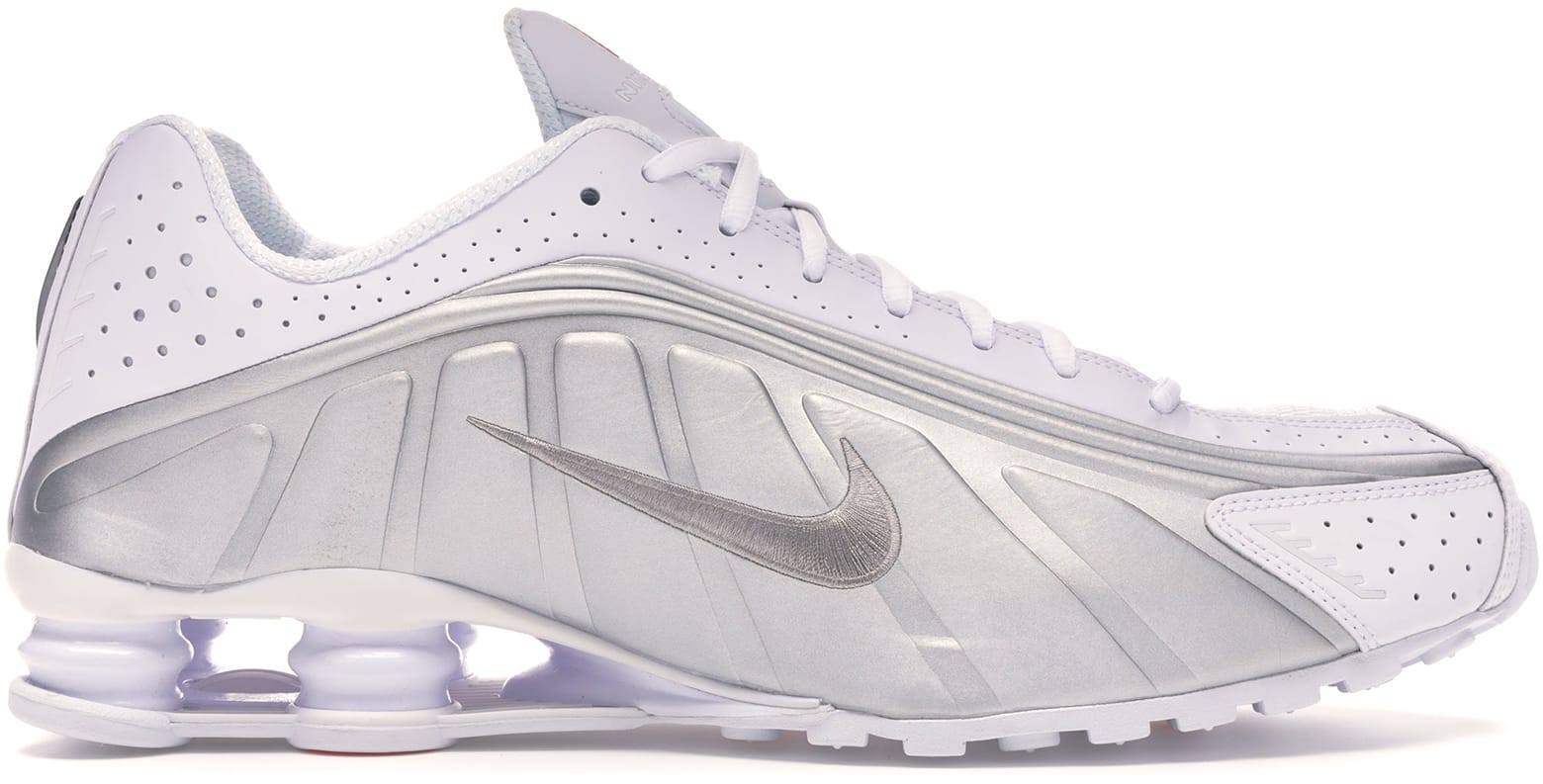 Nike Shox R4 White Metallic Silver