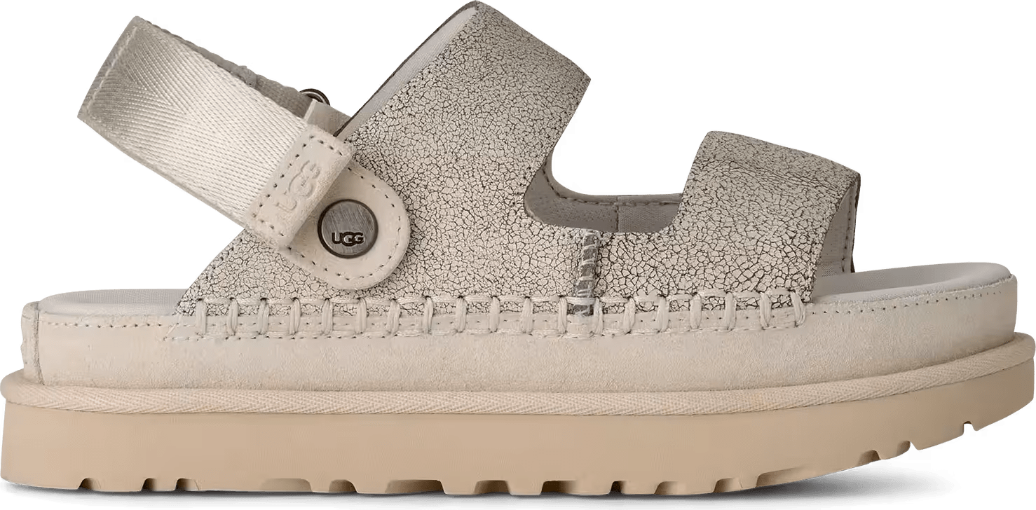 UGG Goldenstar Crackle Glide Sandal Crackle White (Women's)