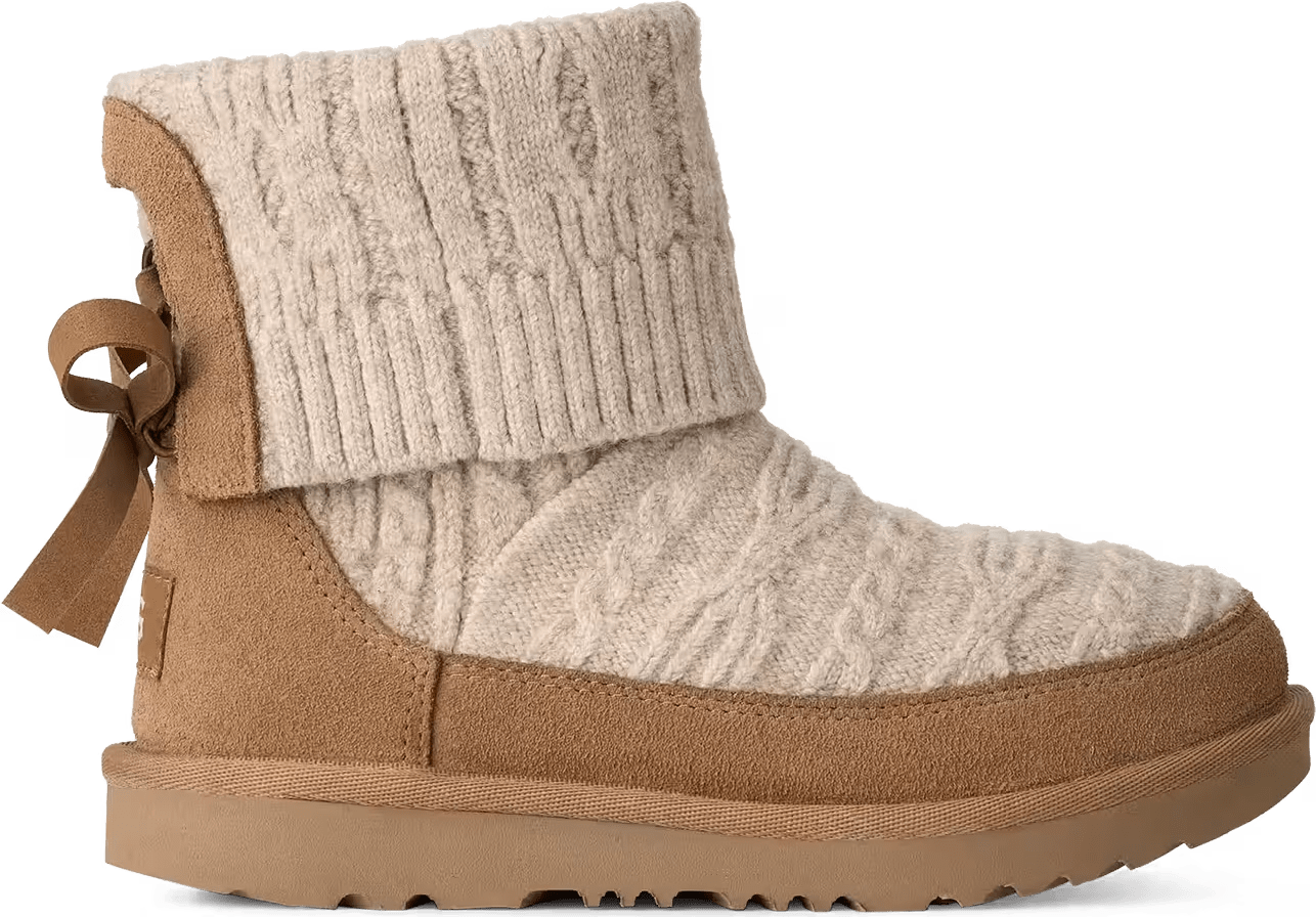UGG Classic Mini Cabelle Knit-Laars Natural/Chestnut