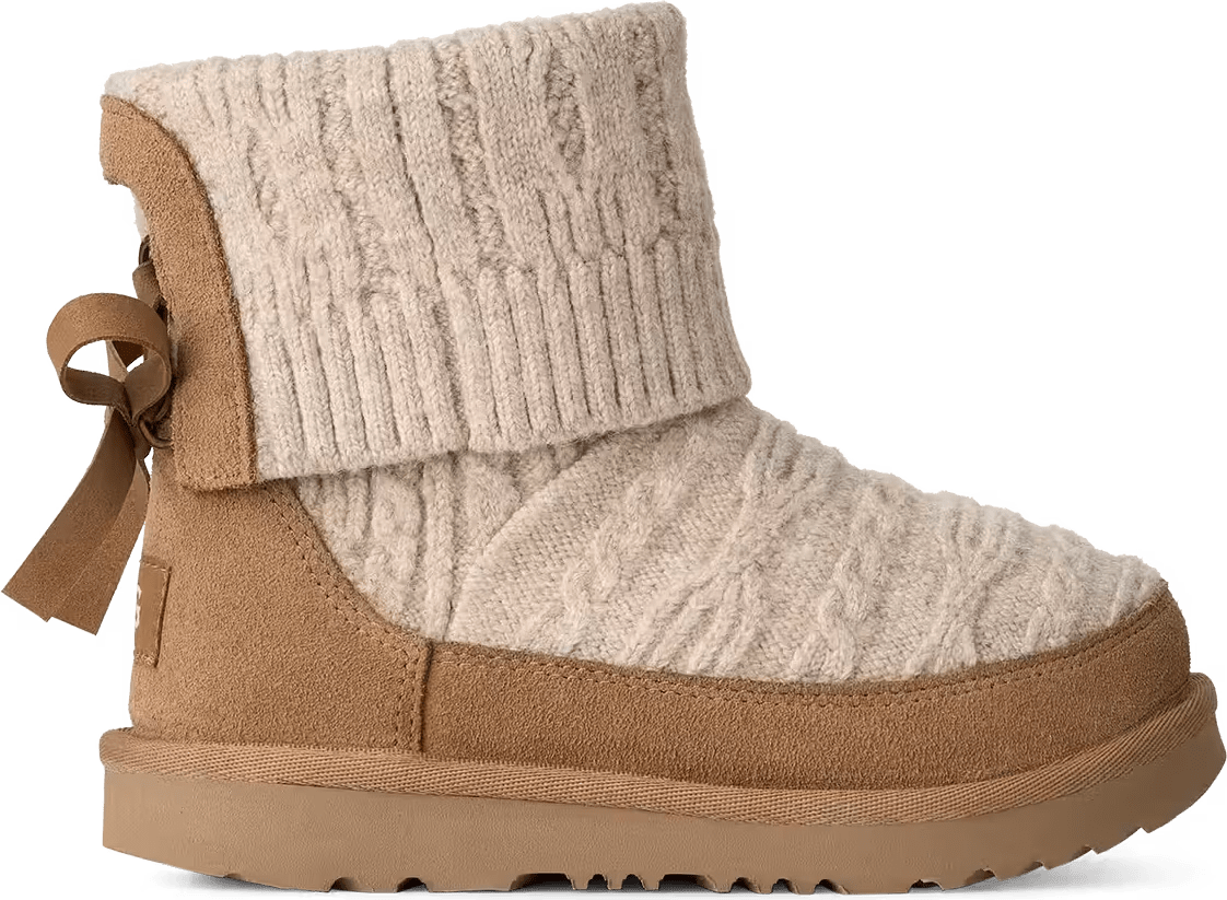 UGG Classic Mini Cabelle Knit-Laars Natural/Chestnut