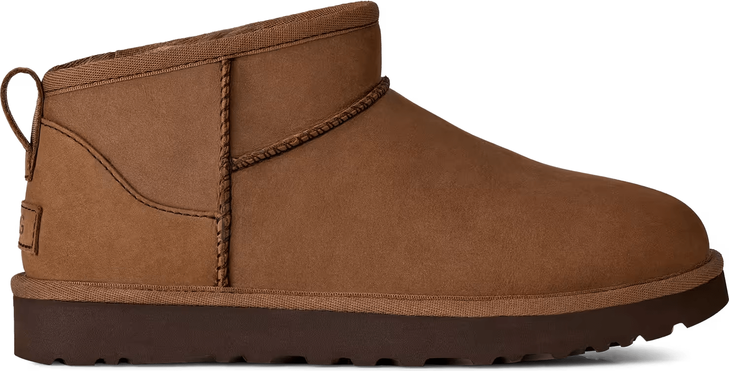 UGG Classic Ultra Mini Nubuck-Laars Dark Chestnut