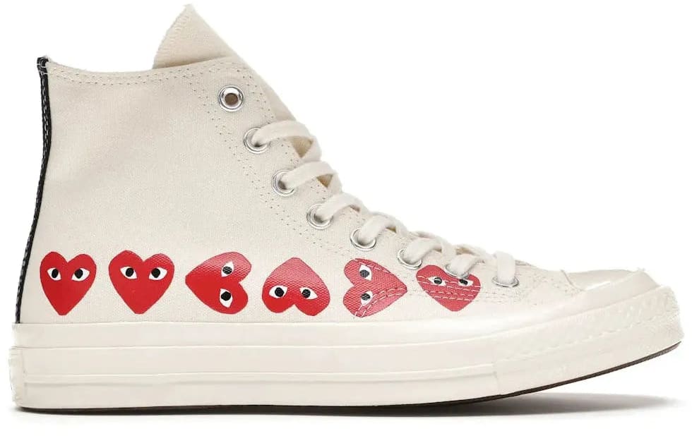 Converse Chuck Taylor All Star 70 Hi Comme des Garcons PLAY Multi-Heart White