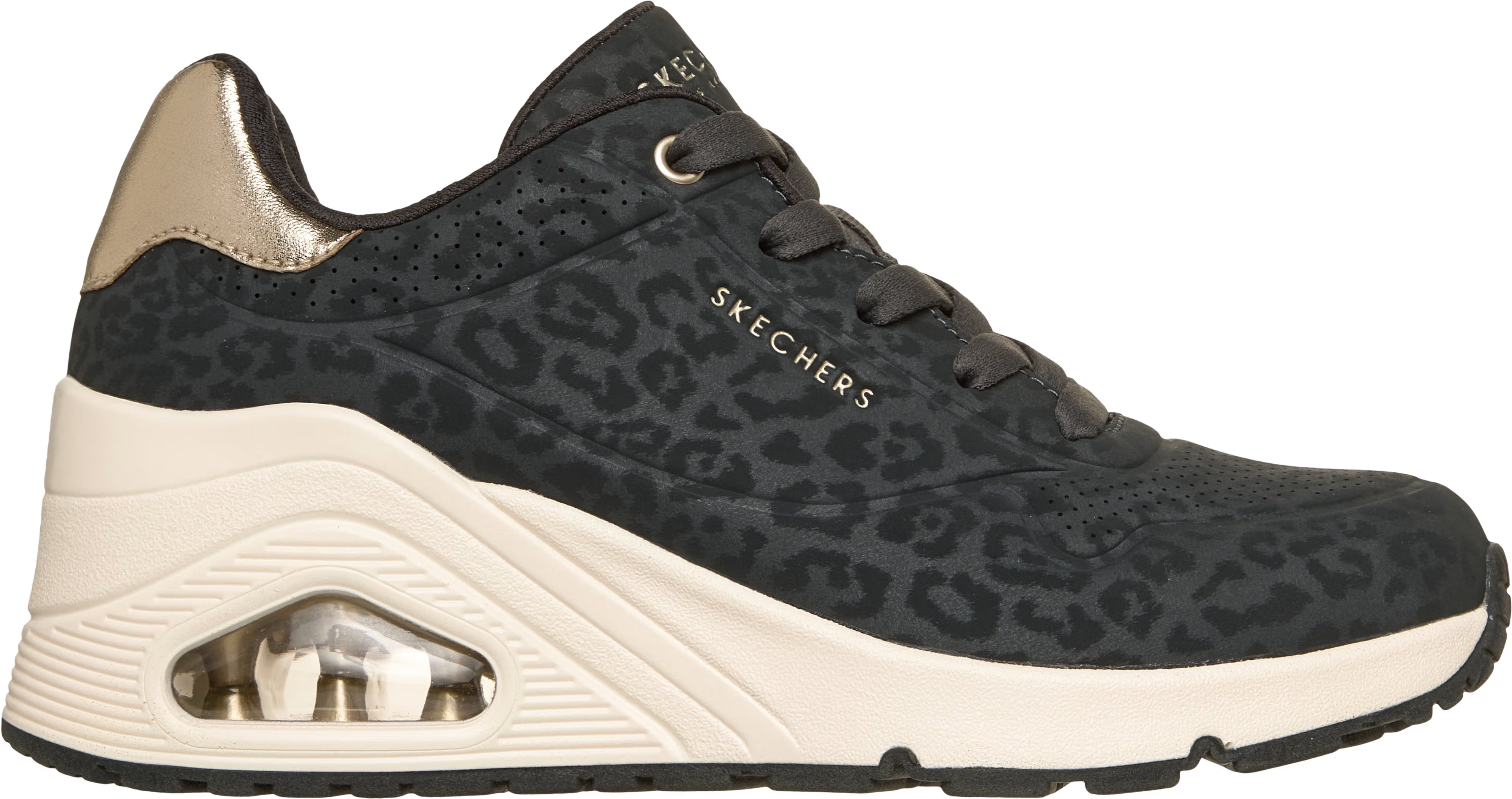 Skechers UNO Wedge - Safari Daze CM Zwart, Maat 35, Vegan