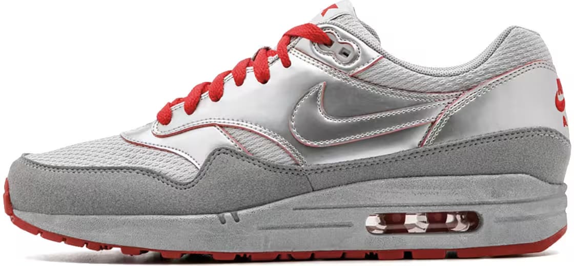 Nike Air Max 1 Attack Pack Metallic Silver Sport Red
