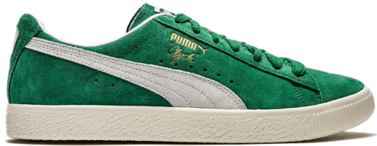 Puma clyde online green suede