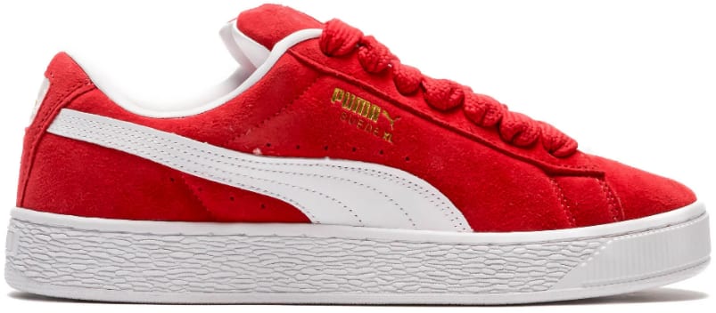 All red best sale suede pumas
