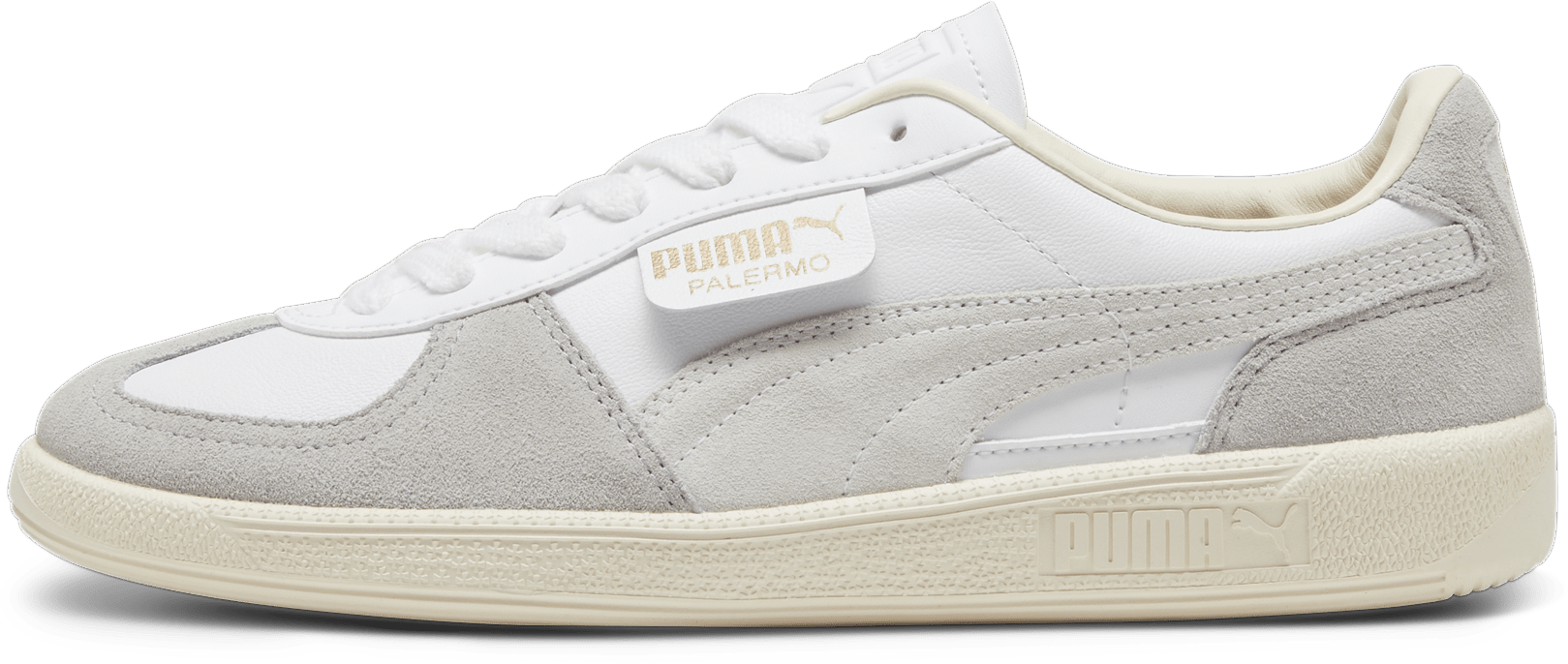 Puma Palermo Leather Puma White Cool Light Gray Sugared Almond