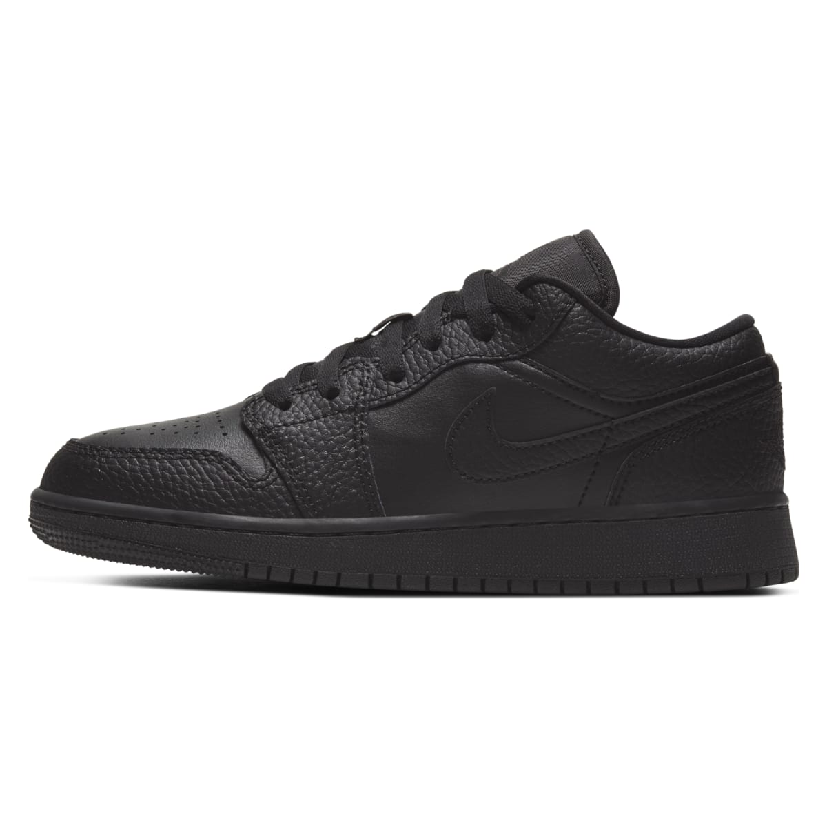 Jordan 1 Low Tumbled Leather Black (GS)