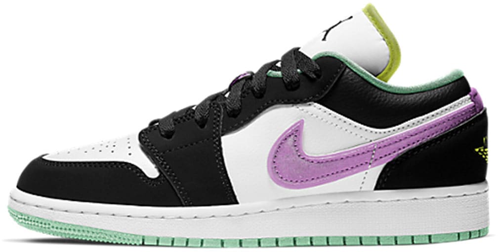 Air Jordan 1 Low Black White Purple (GS)