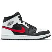 Air Jordan 1 Mid Black Chile Red White