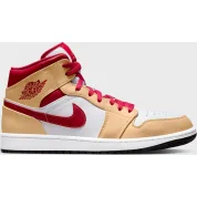 Air Jordan 1 Mid Beige White Red