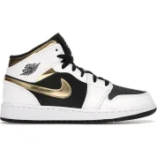 Jordan 1 Mid White Gold Black (GS)