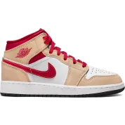 Air Jordan 1 Mid Beige Red (GS)
