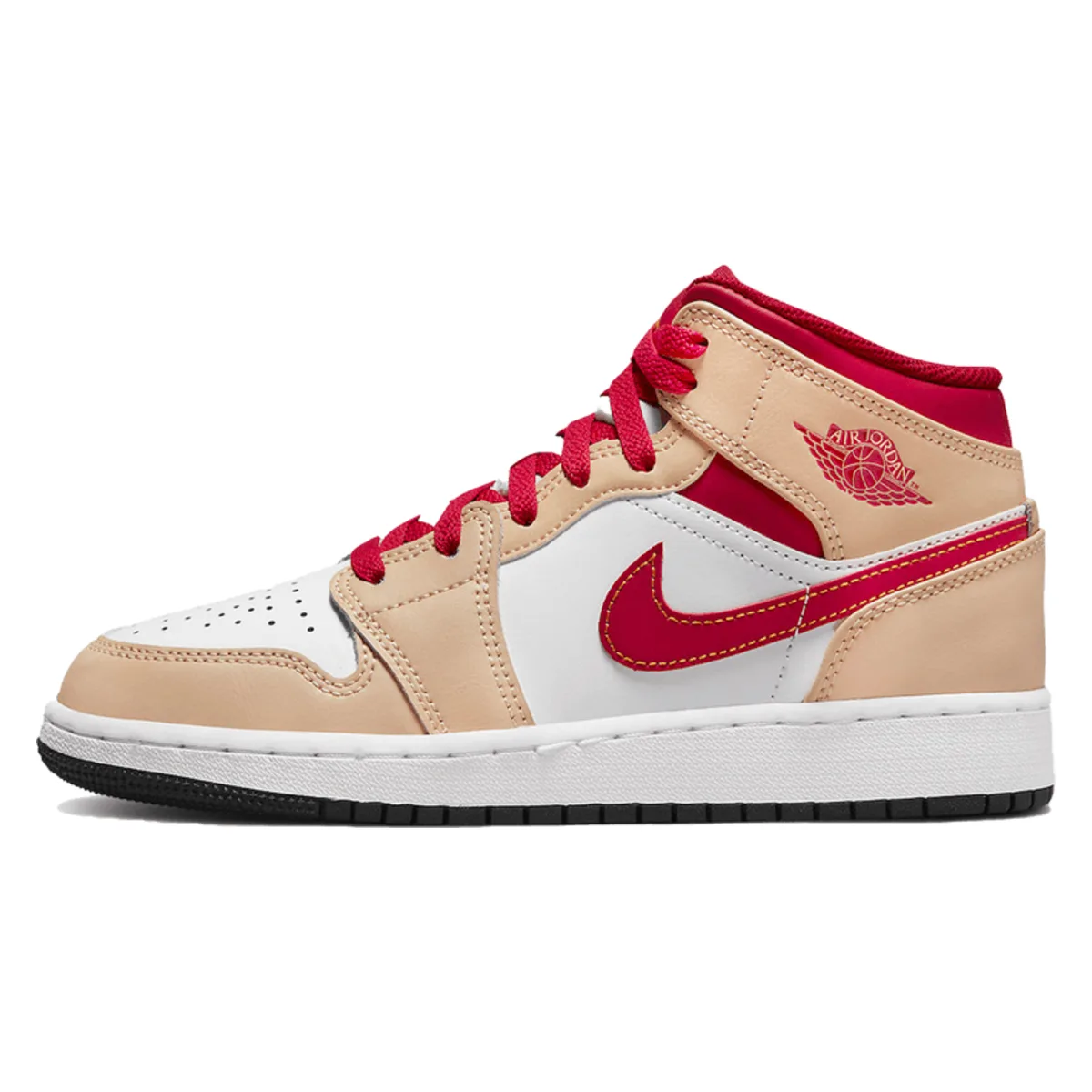 Air Jordan 1 Mid Beige Red (GS)