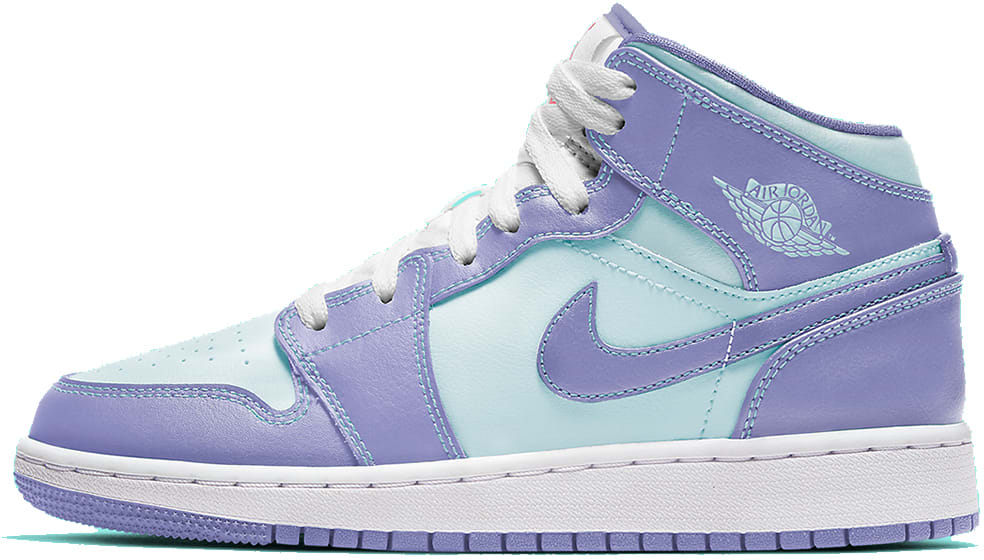 Air Jordan 1 Mid Purple Aqua (GS)