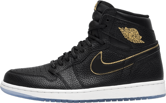 Air Jordan Nike AJ I 1 Retro High Black Gold City of Flight