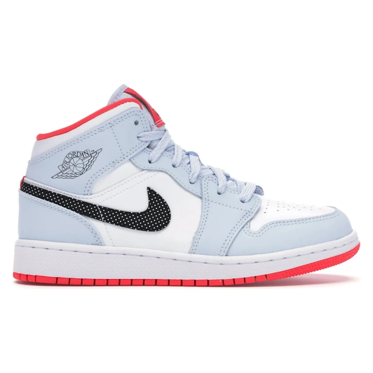 Jordan 1 Mid Half Blue Polka Dot Swoosh (GS)