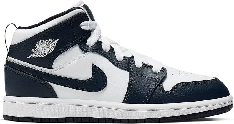 Jordan 1 Mid White Metallic Gold Obsidian (PS)