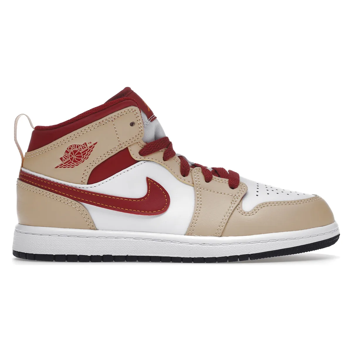 Jordan 1 Mid Light Curry Cardinal (PS)