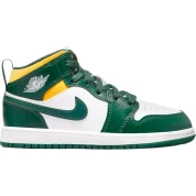 Air Jordan 1 Mid Green Yellow Sonics (PS)