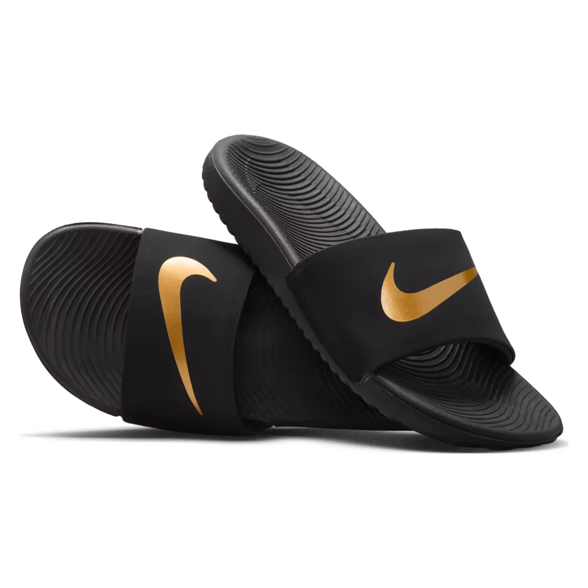 Nike Kawa Slide Black Metallic Gold (GS)