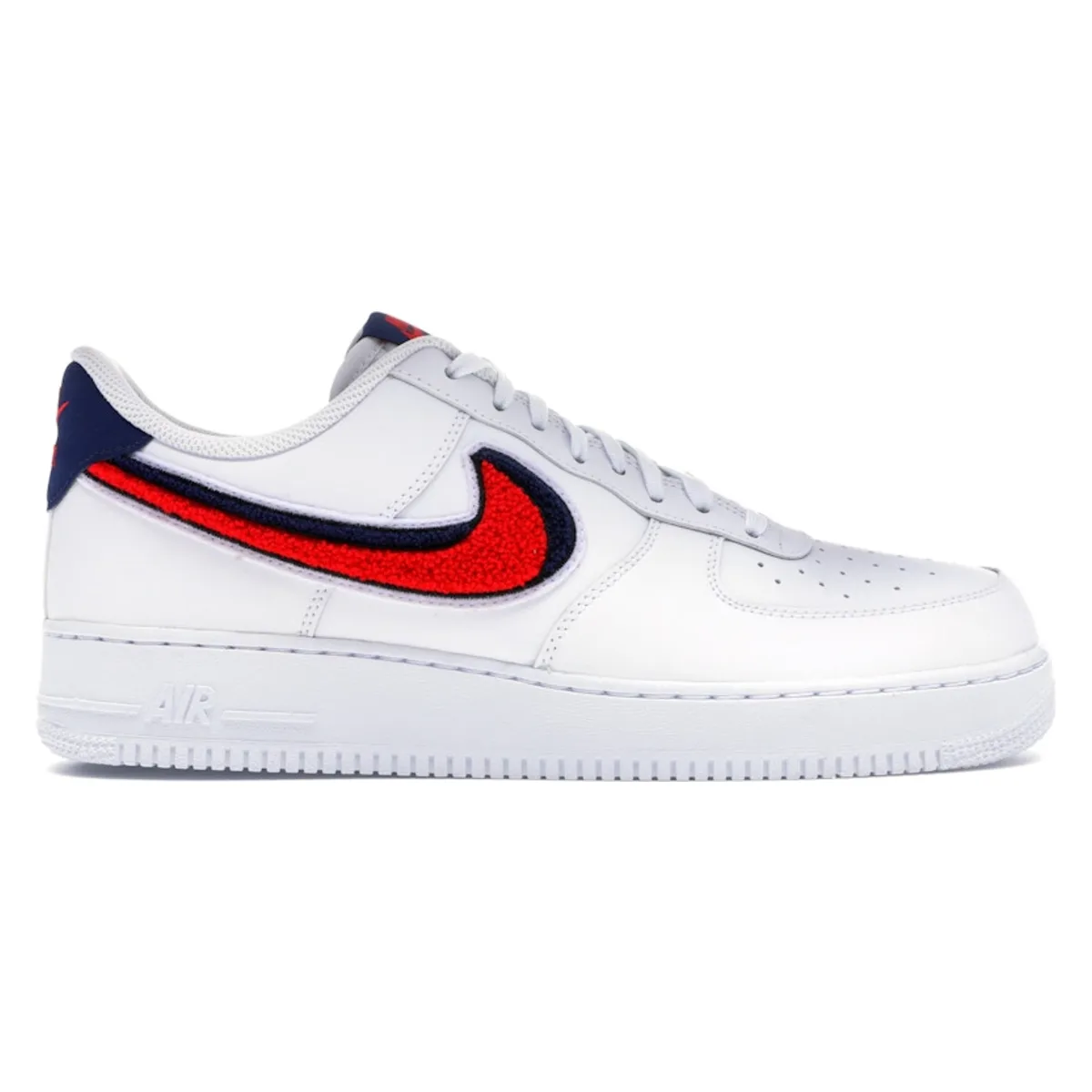 Nike Air Force 1 Low 3D Chenille Swoosh White Red Blue