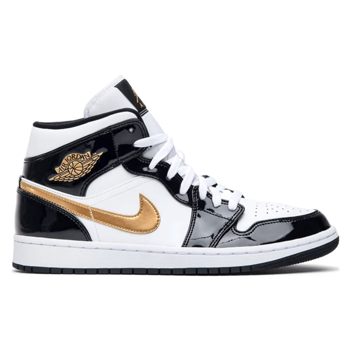 Air Jordan 1 Mid Patent "Black Gold"