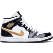 Air Jordan 1 Mid Patent "Black Gold"