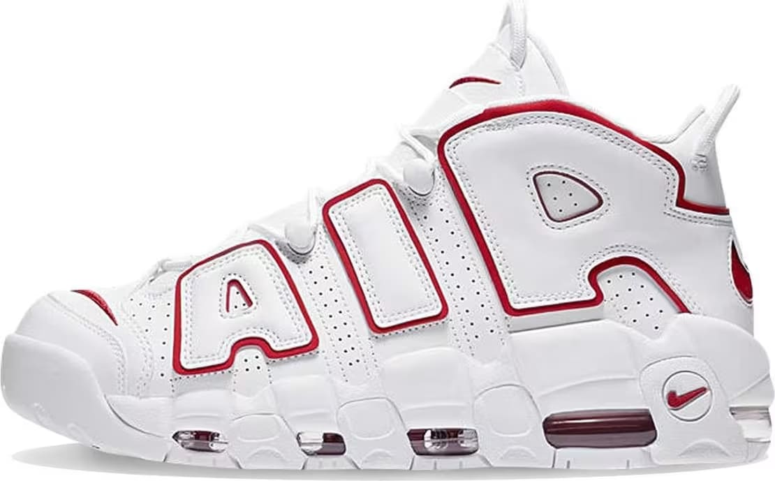 Nike Air More Uptempo White Varsity Red Outline