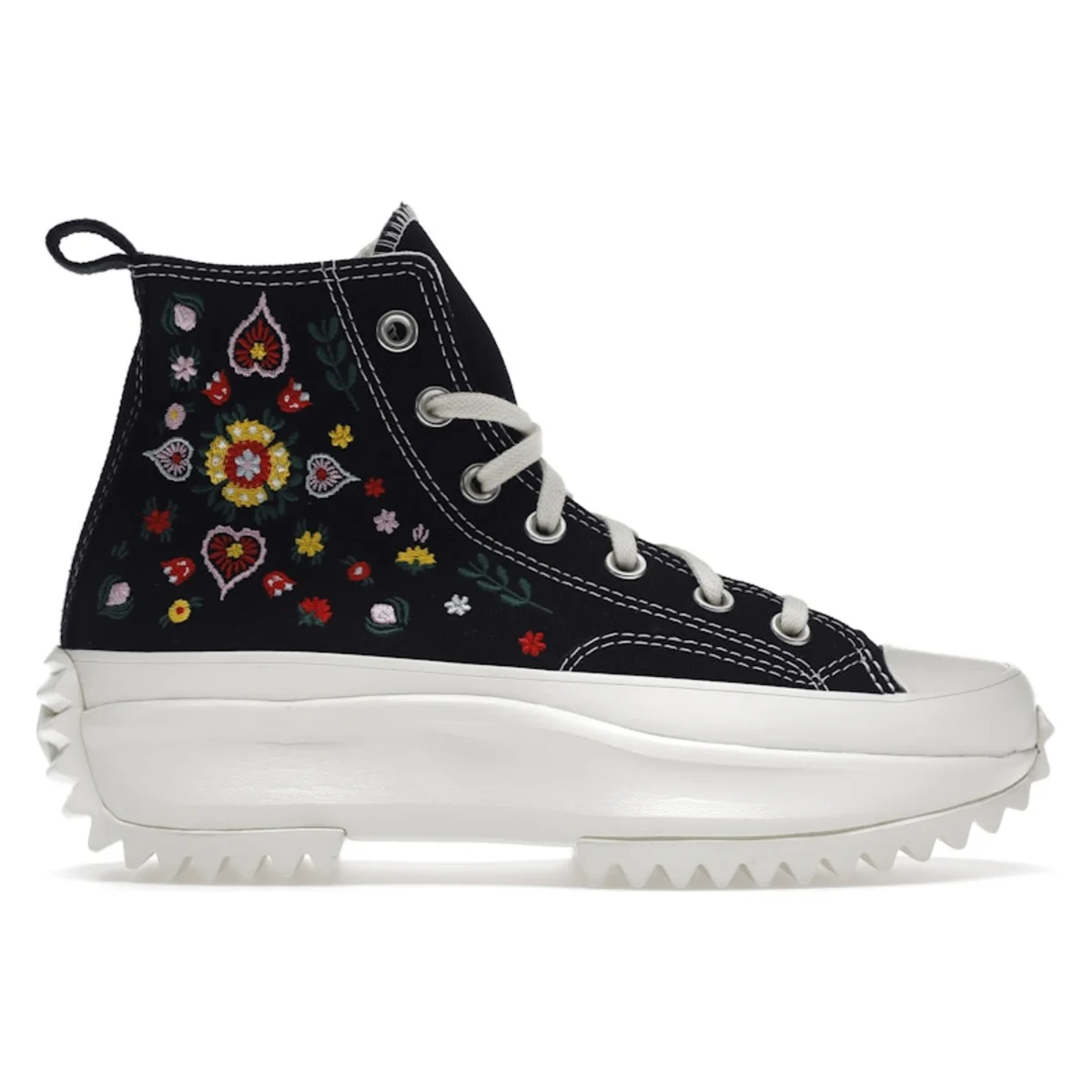 Converse Run Star Hike Hi Floral Embroidery Black