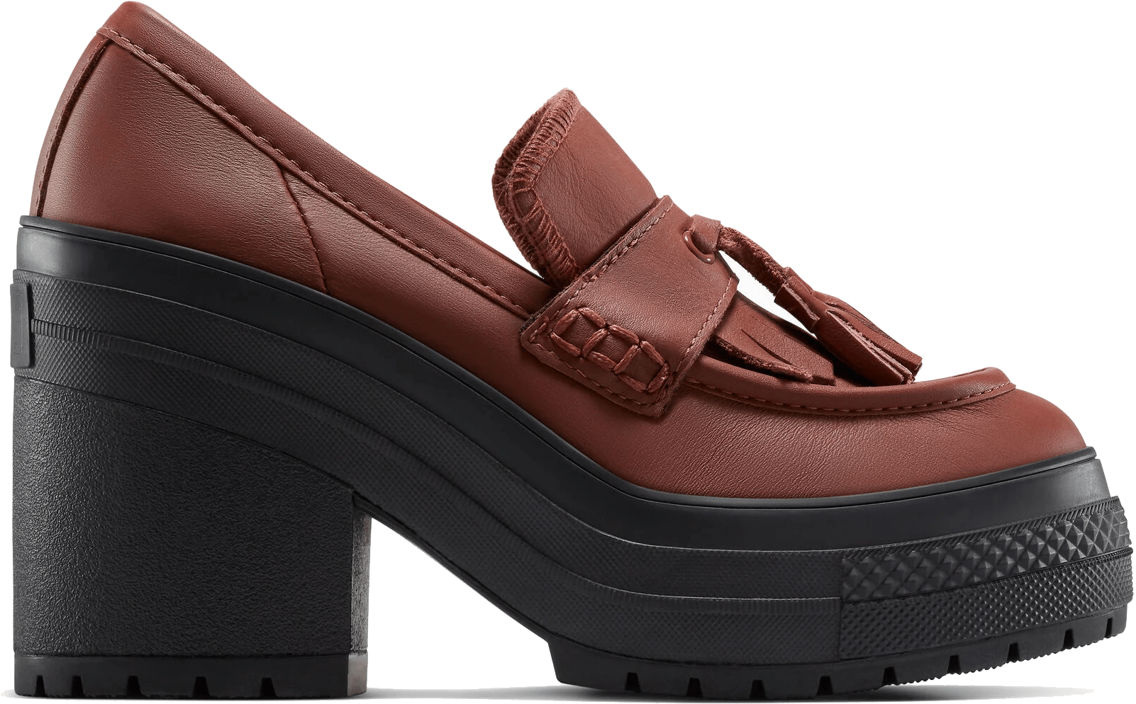 Converse Chuck 70 De Luxe Heel Loafer Platform Leather "Dark Roast"
