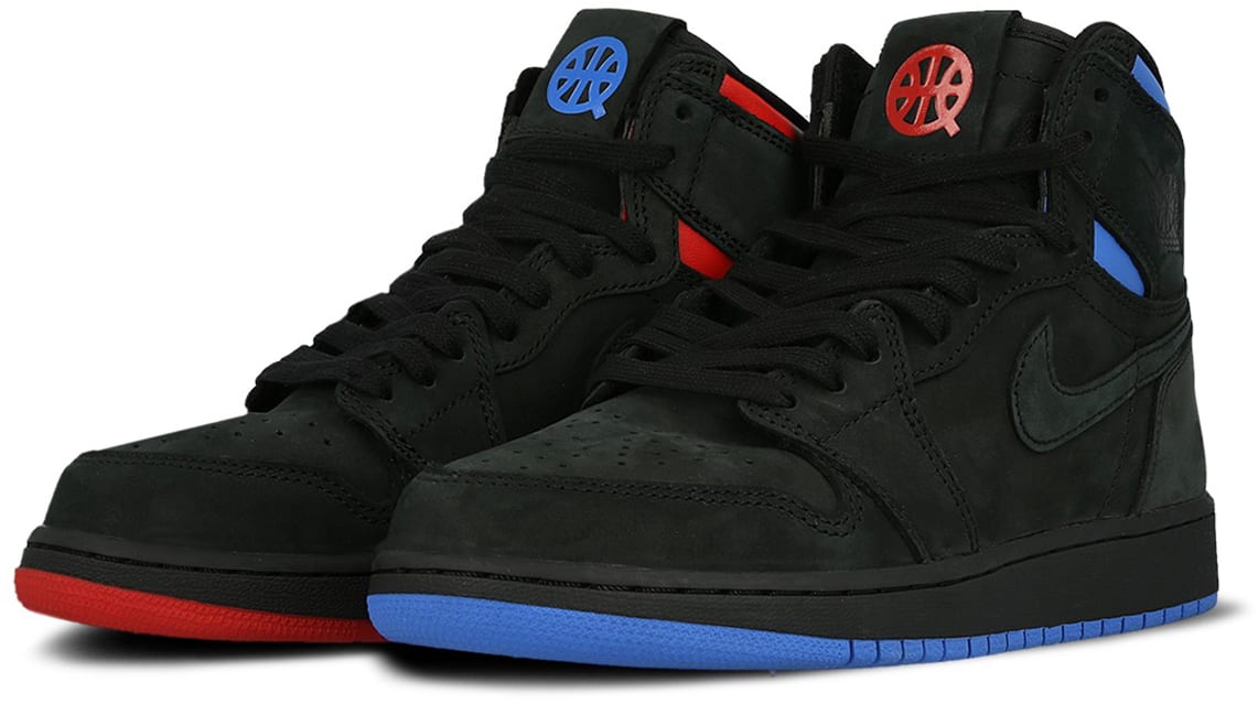 Air Jordan Nike AJ 1 Retro High OG Quai 54 Q54 Black/University Red/Italy Blue