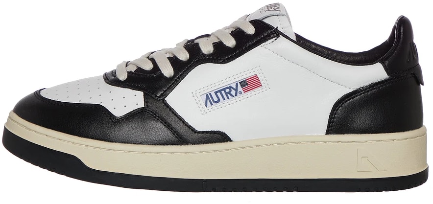 Autry Medalist Leather Low Black White
