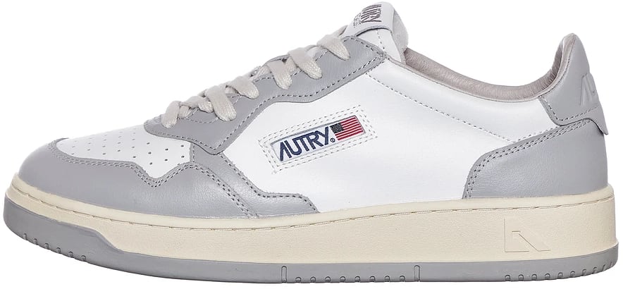 Autry Medalist Leather Low Grey White