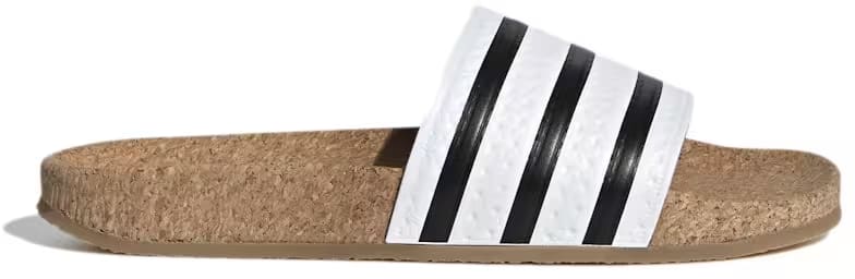 adidas Adilette Slides Cork White Black (Women's)
